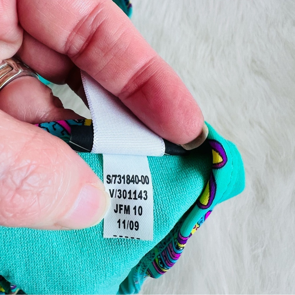 Y2K 2009 Old Navy Teal Paisley Tankini Swim Set - Teal and Purple Size 1 - Picture 13 of 14